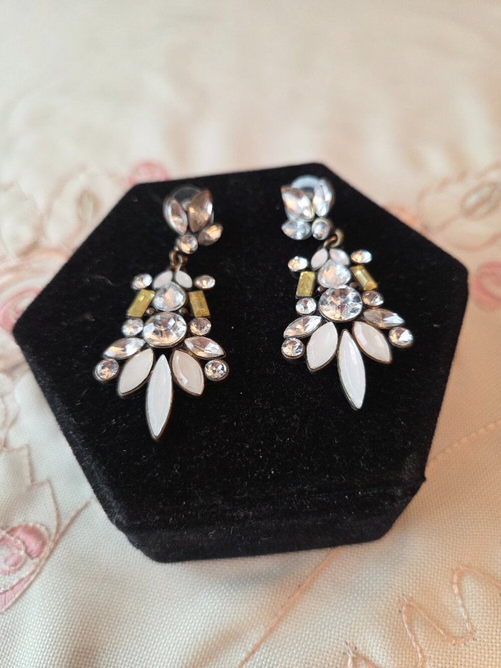 Ann Taylor Pearlized Faux Opal Waterfall earrings